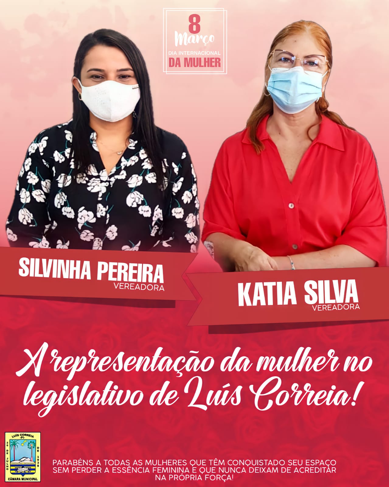 A Câmara Municipal de Luís Correia parabeniza a todas as Mulheres pelo seu Dia