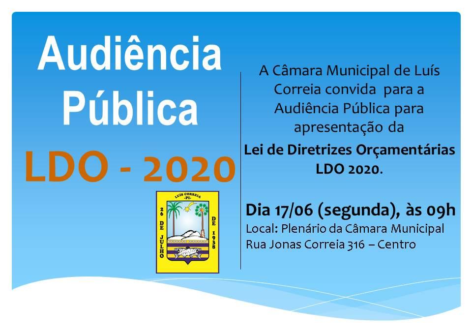 Audiência Pública dia 17/06/2019 ás 09h