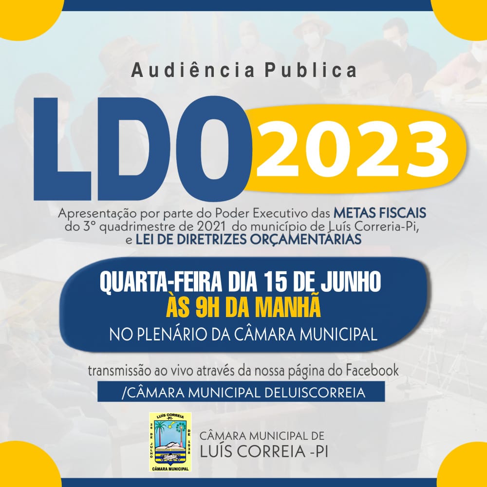 Audiência Pública LDO 2023 e Metas Fiscais do 3º quadrimestre do município