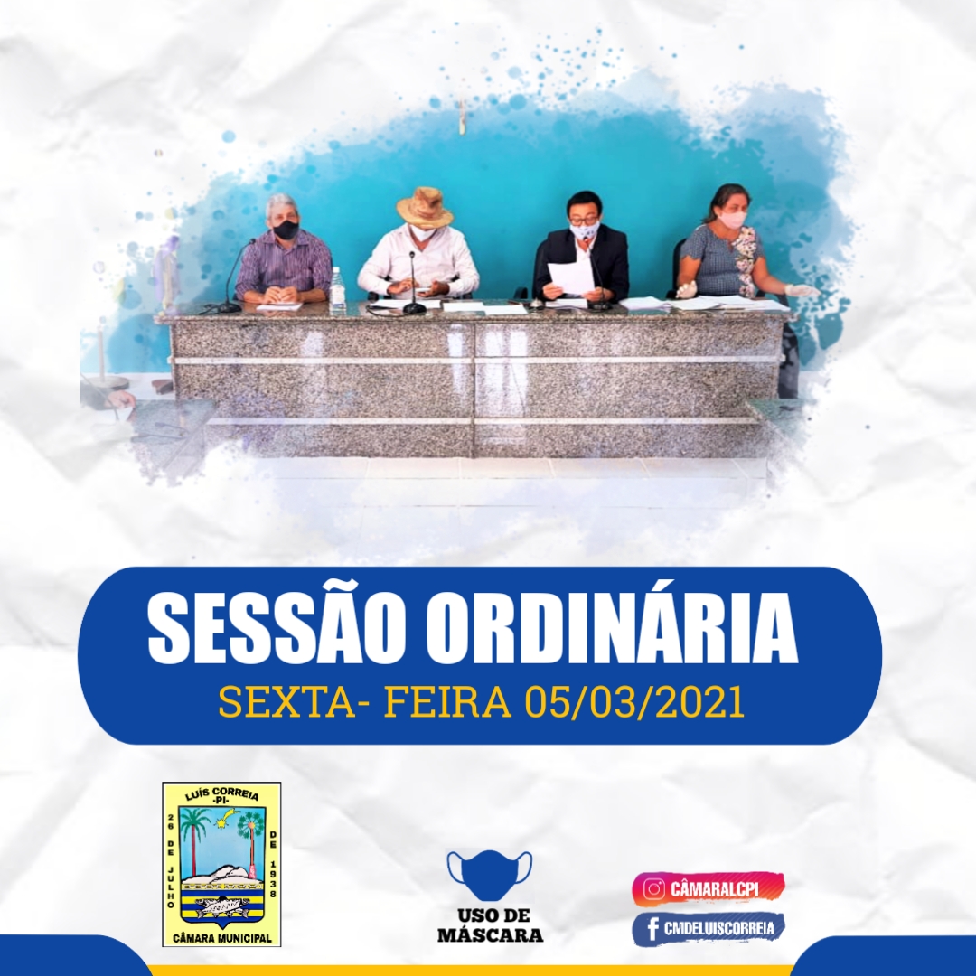 Câmara de Luís Correia discute projetos e requerimentos durante Sessão Ordinária de 05/03/2021.