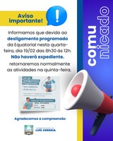 Desligamento Programado - Equatorial Energia em 19/02/2025